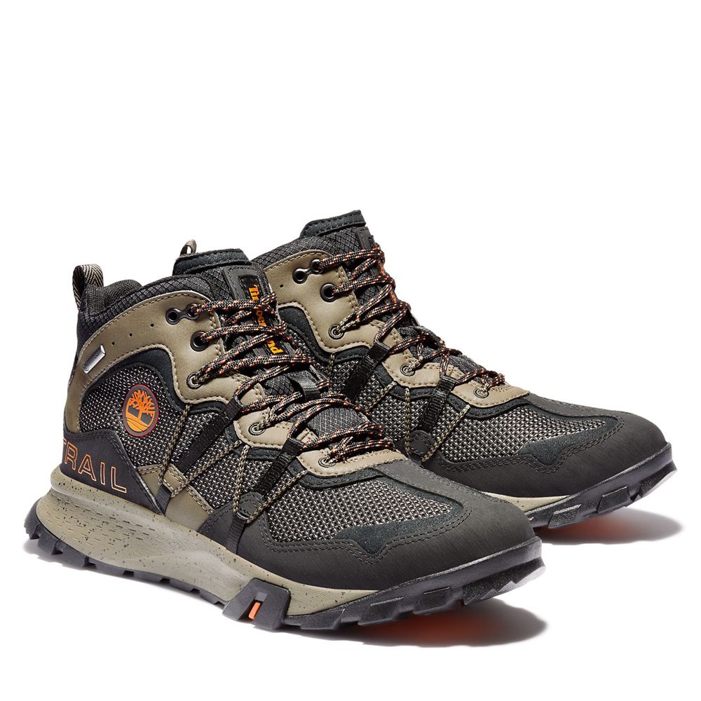 Botas de Montaña Timberland Hombre Garrison Trail Waterproof Mid Negras/Marrones - Chile WVC-401738